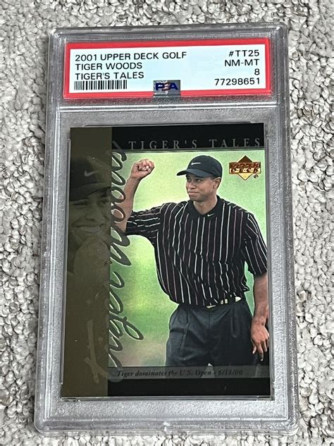 Psa Nrmint Golf Card Upper Deck Tiger Woods Rookie Tigers Tales