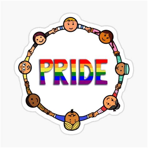 Group Of People Holding Hands Gay Pride Sticker For Sale By Nalidsa Redbubble