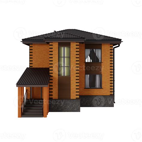 3d Brick House Isolated 18800381 Png