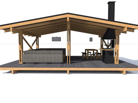 Беседка Шале 6х8 современная 163
