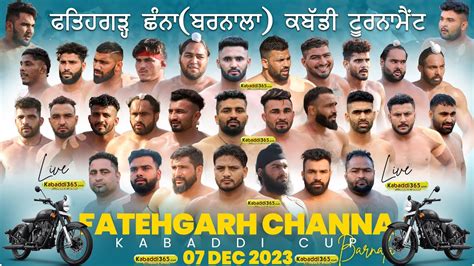 Live Fatehgarh Channa Barnala Kabaddi Tournament Dec