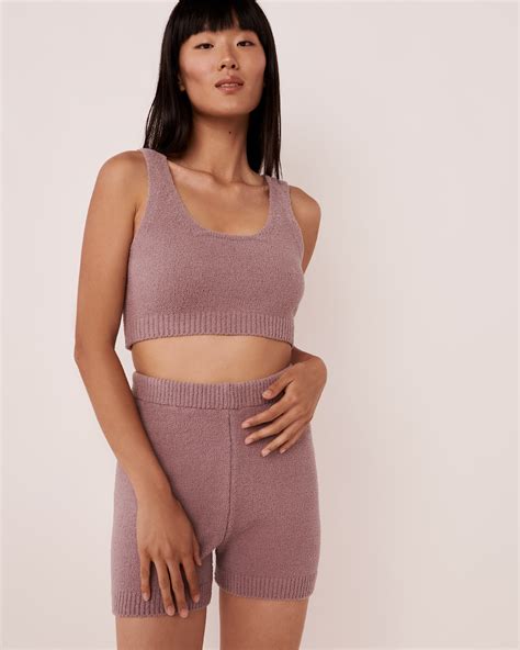 Chenille Crop Cami Cold Lilac La Vie En Rose