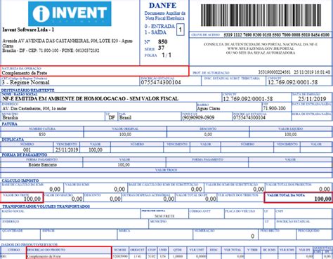 Nota Fiscal Para Complemento De Frete Taxone Nfe