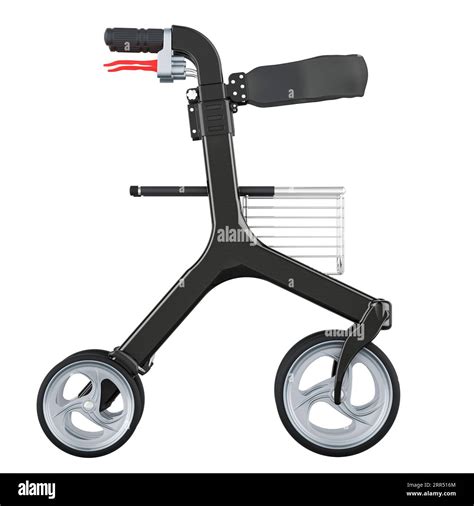 Rollator Walker With Basket Seat And 4 Wheels 3d Rendering Isolated