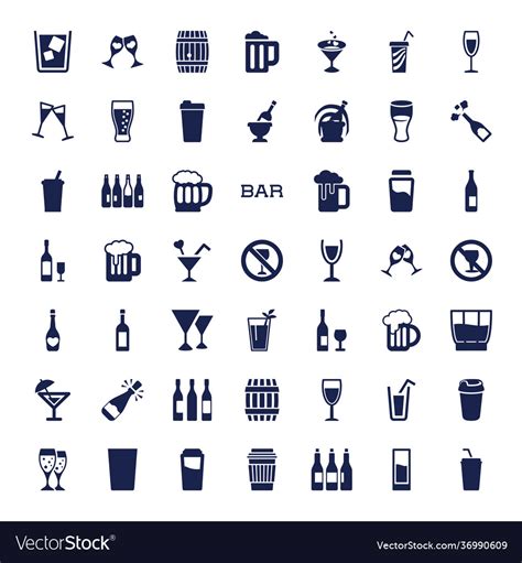 Alcohol Icons Royalty Free Vector Image Vectorstock