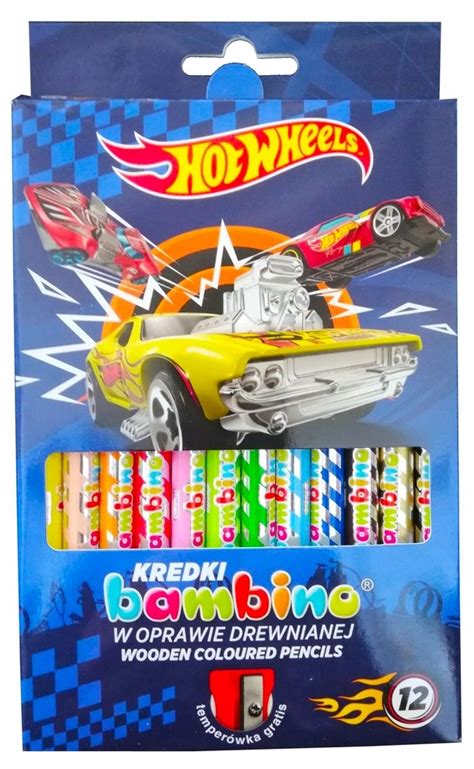 Kredki BAMBINO 12 kolorów Hot Wheels GRUBE 12354356488 oficjalne archiwum Allegro
