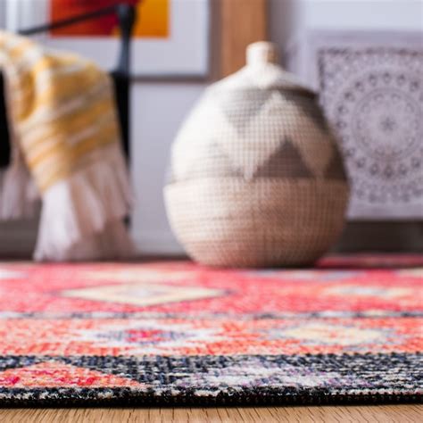 Safavieh 9 X 12 Redblack Indooroutdoor Distressedoverdyed