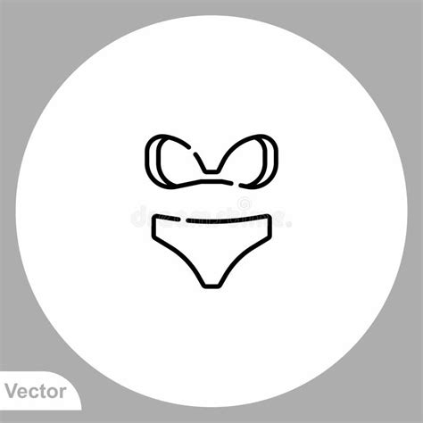Bikini Vector Icon Sign Symbol Stock Vector Illustration Of Fashion Outline 196961591
