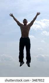 Happy Naked Man Jumping Images Stock Photos Vectors Shutterstock