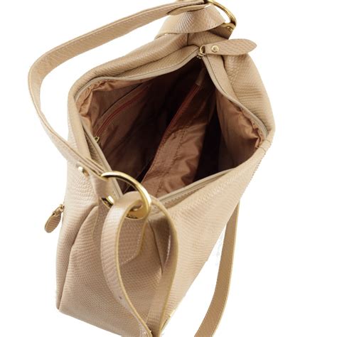 Bolsa Feminina De Couro Nude Al A De Ombro E Al A Transversal