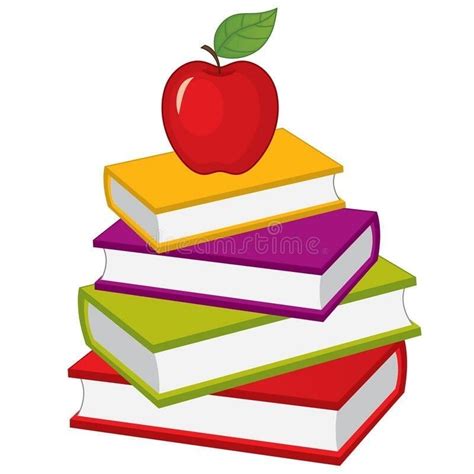 A Stack Of Books With An Apple On Top