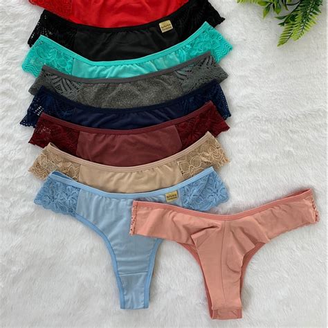 Kit Tangas Fio Duplo Lingerie Calcinha Feminina Fio Dental Levanta Bumbum Shopee Brasil