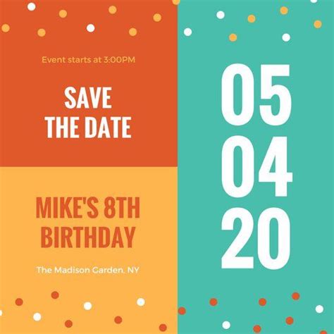 Save The Date Template Birthday