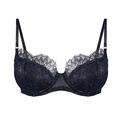 Dark blue lace sexy lingerie Underwired padded bra Mesh underwear Marina V Lingerie女內衣褲人氣榜