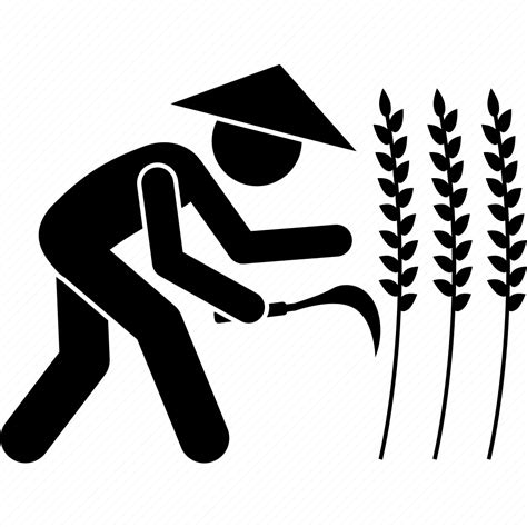 Harvest Farm Farmer Farming Agriculture Wheat Crop Icon