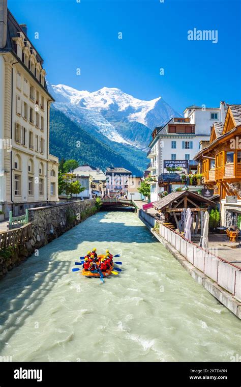 Chamonix Mont Blanc Famous Ski Resort In Alps Mountains France Stock