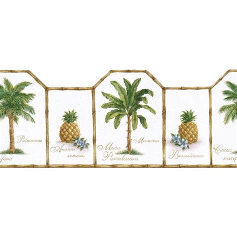 Wallpaper Borders Garden Wallpaper Border, Prepasted - Tropical ...