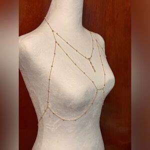 Unbranded Jewelry Golden Chest Chain Body Chain Sexy Bikini Chain Shiny Body Chain Jewelry