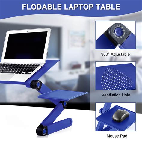 Adjustable Height Laptop Stand With A Mountable Mouse Tray Laptop Desk