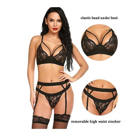 Lingeriebyritchie Intimates Sleepwear Strappy Lace Lingerie Set With Garter Belts Poshmark