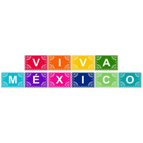 Letrero Viva México Multicolor The Confetti Party