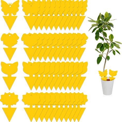 120 Pack Yellow Sticky Traps for Gnats Fungus Fruit Fly Traps for
