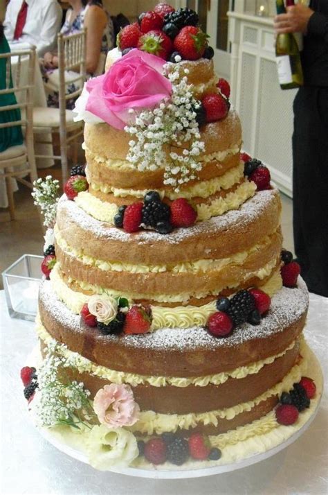 Sponge Wedding Cake Naked Cake Victoria Sponge Shabby Chic Wedding Cake Wedding Cakes With