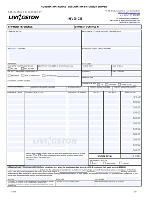 International Commercial Invoice Template Word Eyekoti