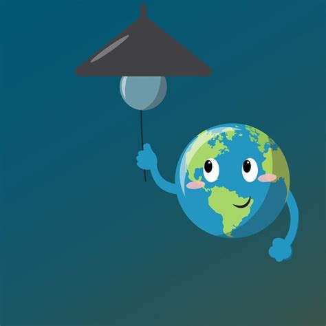 Premium Vector Illustration Of Cute Earth Hour Turn Off The Lights