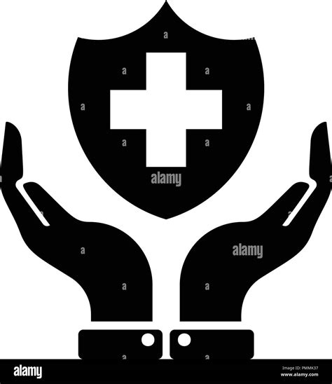 Medical Health Life Insurance Icon Glyph Design Vector Black Stock