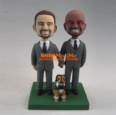 Same Sex Wedding Cake Topper Gay Bobblehead Gay Wedding Cake Etsy