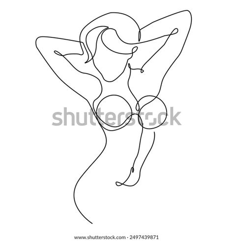 Woman Body Line Art Drawing Nude Stock Vector Royalty Free