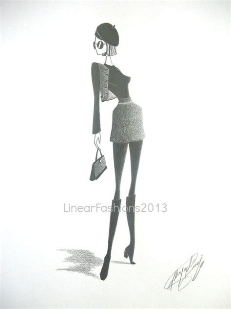 Beatnik art 1960s fashion illustration by LinearFashions on Etsy, $45. ...