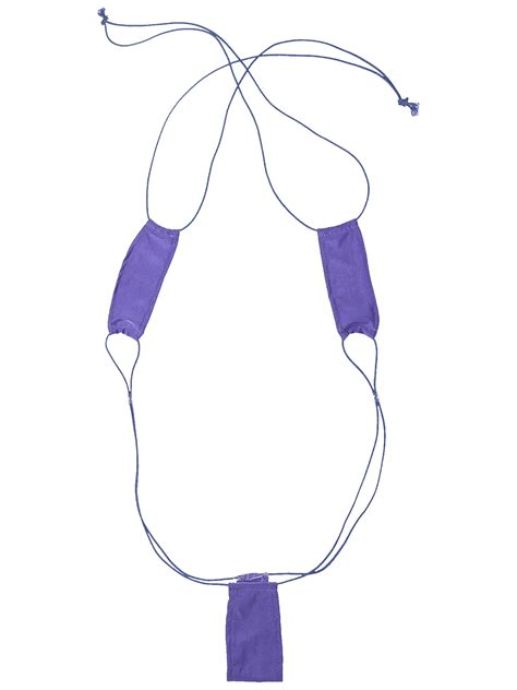 Chictry Womens Micro Mini Monokini Bikini One Piece Swimwear Pool Party Bathing Suit Purple One