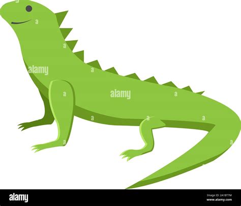 Green Lizard Illustration Vector On White Background Stock Vector