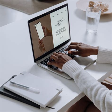 Free Working On Laptop Mockup PSD