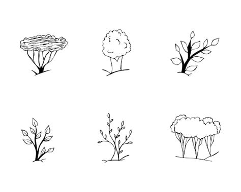 Premium Vector Hand Drawn Doodle Sketch Trees