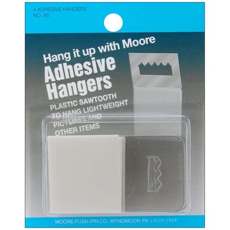 Adhesive Hangers 4pkg Plastic Sawtooth