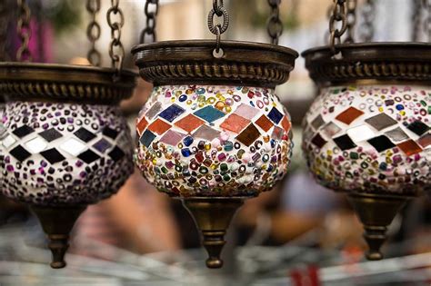 лампа, Турски, фенер, Истанбул, Турция, ориенталски, светлина, цветен ...