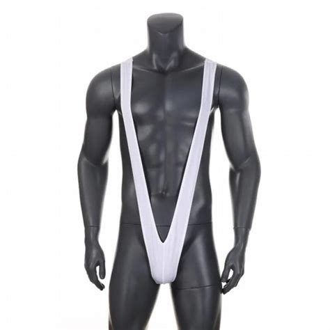 Sexy Mens Lingerie One Piece Stretch Deep V Shaped Bodysuit Jockstrap Mankini Sexy Gay Thong