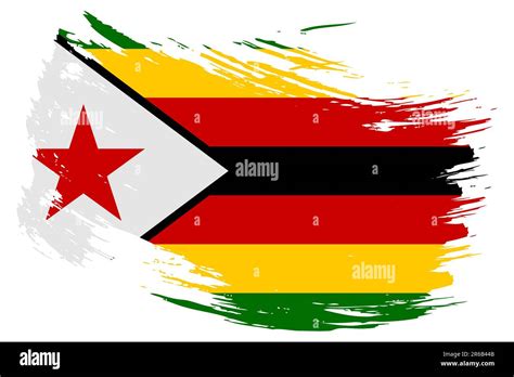 Zimbabwe brush stroke flag vector background. Hand drawn grunge style ...