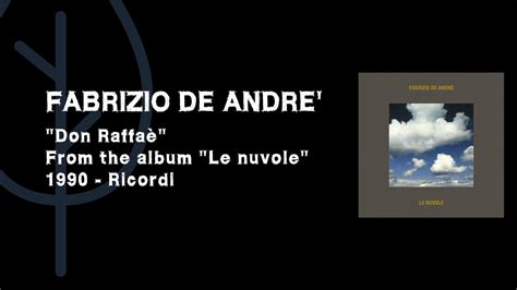 Marco Baroni Don Raffa Fabrizio De Andre Cover Youtube