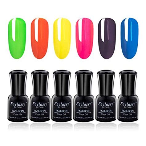 Snagshout Neon Gel Nail Polish Set Neon Orange Hot Pink Blue Yellow Green Purple Colors