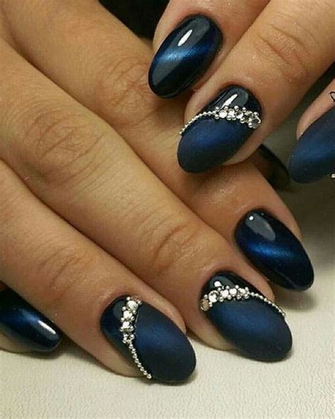 40 Elegant Nail Art Design Ideas For Winter 2019 Blue Nail Art