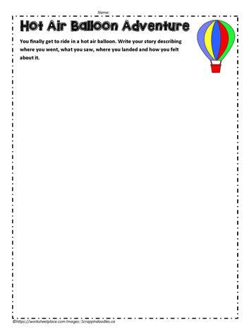 Hot Air Balloon Narrative Worksheets