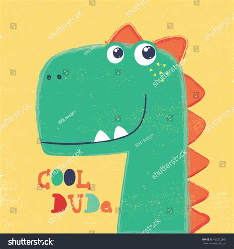 desenho bonito da cabeça de dinossauro: vetor stock (livre de direitos ...