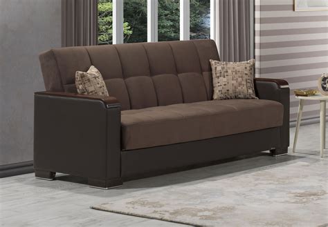 Armada X Brown Microfiber Sofa Bed By Casamode