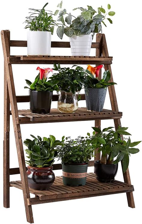 Amazon Rhf Wood Tier Plant Stand Free Standing Foldable Plant