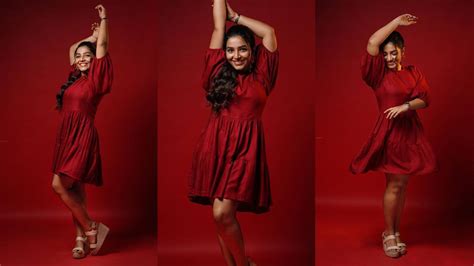 Mollywood Actress Rajisha Vijayan Looks Stunning In Red Outfit In