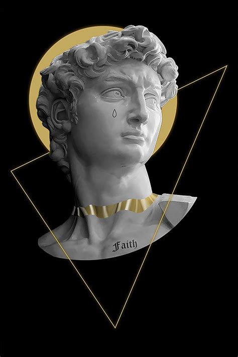 David Bust Greece Statue David Statue David Golden Blood Large Male